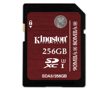 Karta pamięci KINGSTON SDXC 256GB Class10 UHS-S U3 Card 90/80 MB/s (SDA3/256GB)